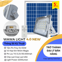 Đèn Pha Năng Lượng Mặt Trời Cao Cấp Euler Wawalight 4.0 - 300W - Bảo Hành 5 Năm